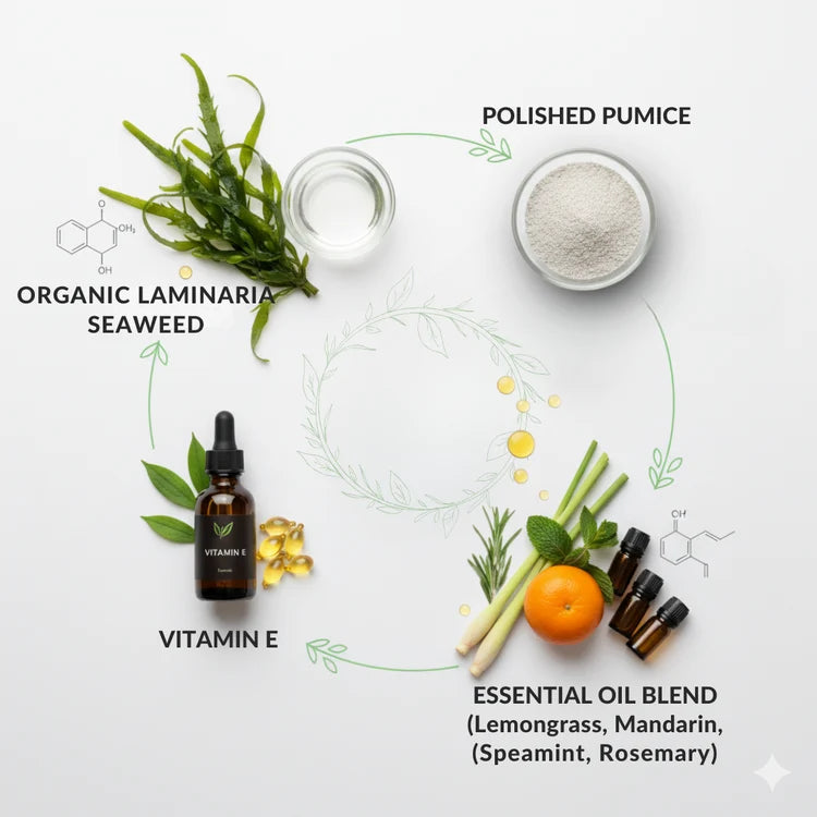 Footlogix Exfoliating Scrub met biologische laminaria, puimsteen, vitamine E en essentiële oliën