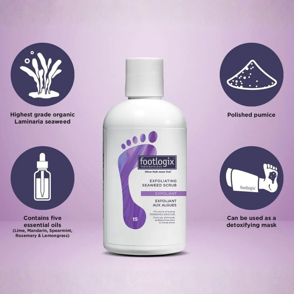 Footlogix Exfoliating Seaweed Scrub 250 ml met informatie 