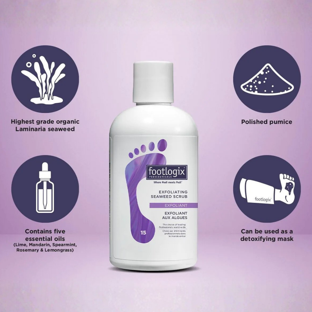 Footlogix Exfoliating Seaweed Scrub 250 ml met informatie 